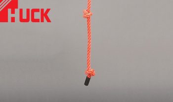 Polypropylene climbing rope, knotted